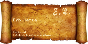 Erb Metta névjegykártya